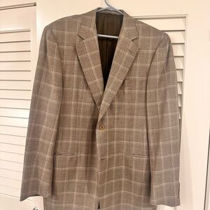 Canali Beige Checkered Blazer
